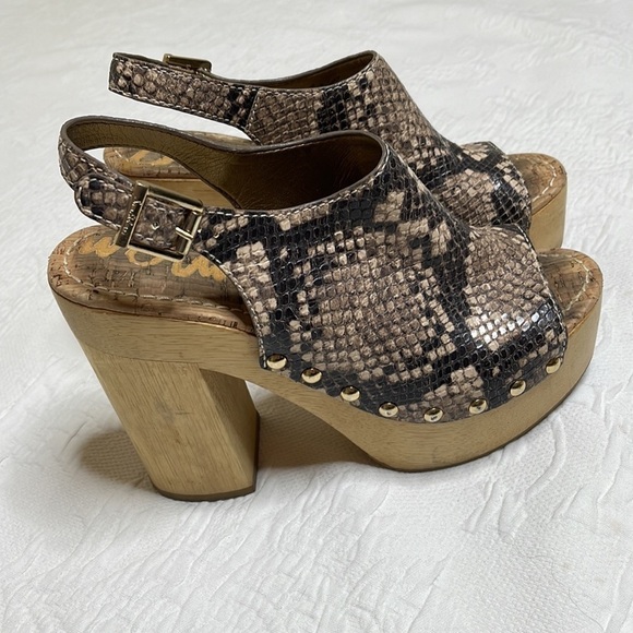 Sam Edelman Marley Python Snake Leather Platform Y2K Sandals Size 7.5 - Picture 2 of 8